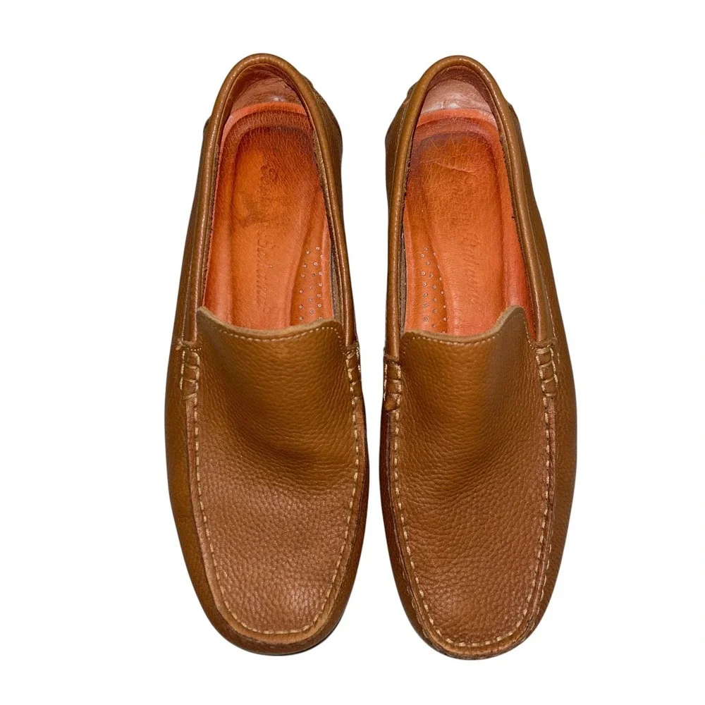 Tommy Bahama Nassau Venetian Mens Brown Pebbled Leather Loafers TFM00159 8.5D